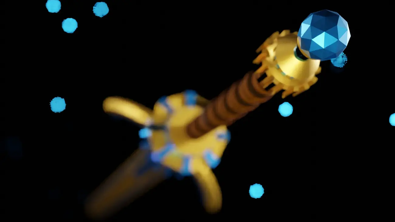 Close-up of the gem on the pommel