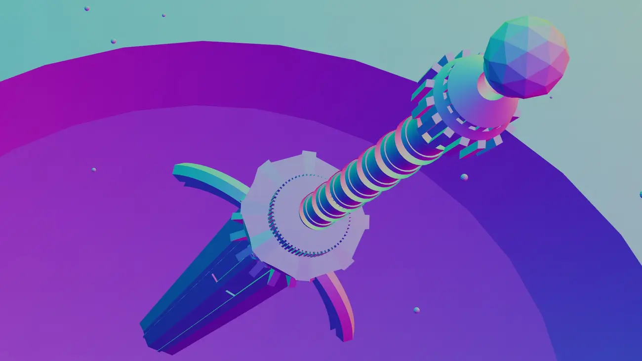 Poseidon in a pastel purple scene